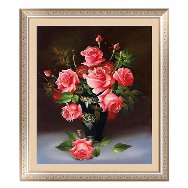 Full Drill - 5D DIY Diamond Painting Kits in Vase Red Roses 