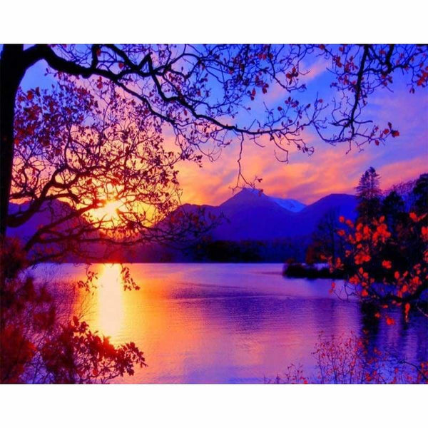 Full Drill - 5D DIY Diamond Painting Kits Landscape Sunset -