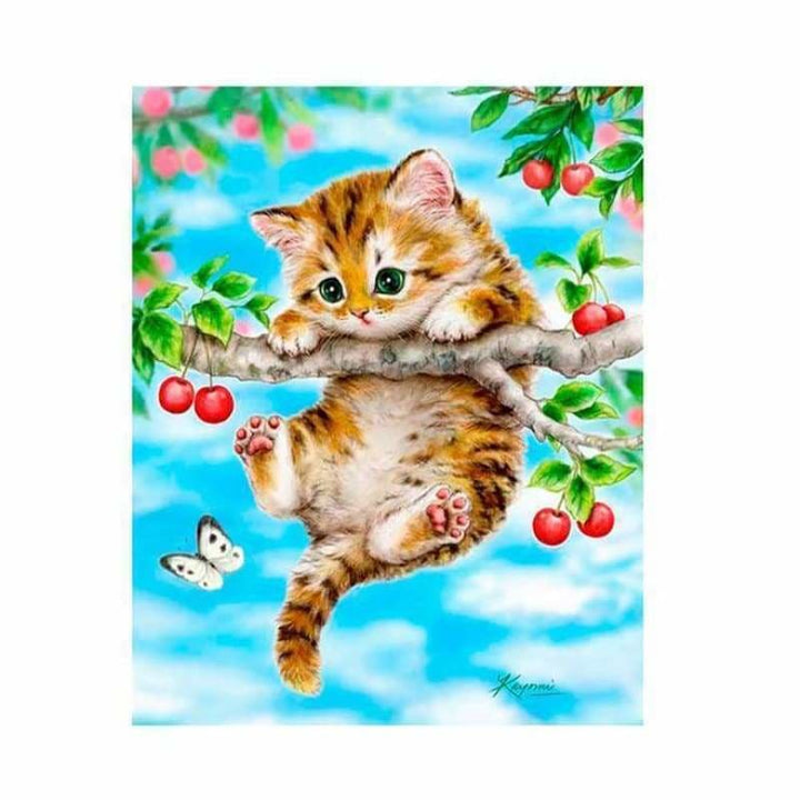 Full Drill - 5D DIY Diamond Painting Kits Lovely Kitten On 