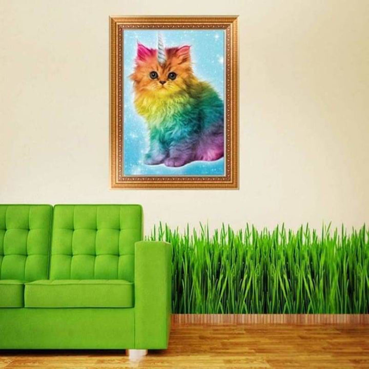 Full Drill - 5D DIY Diamond Painting Kits Lovely Rainbow Cat