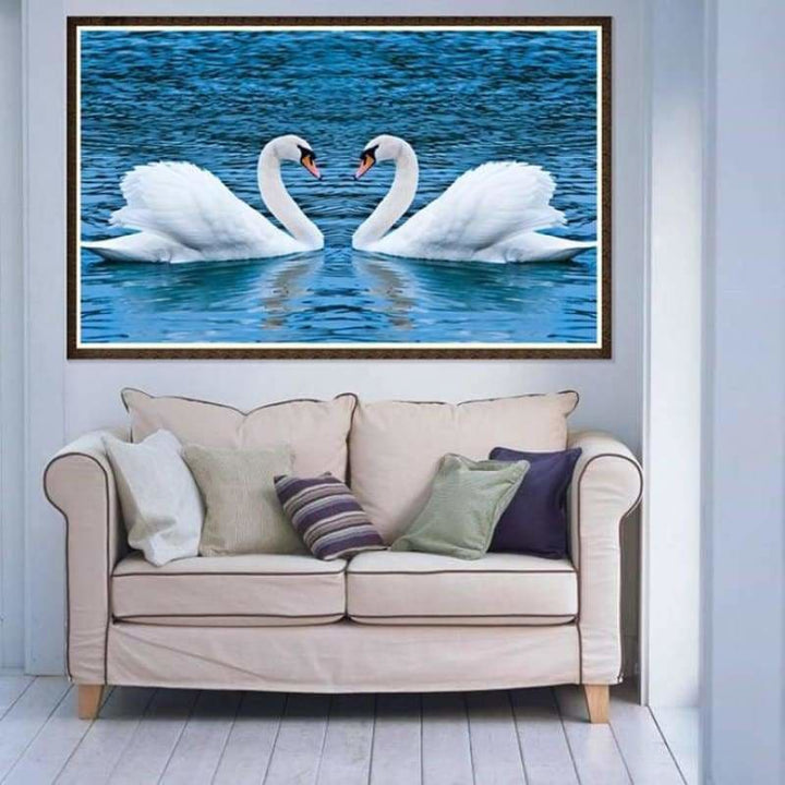 Full Drill - 5D DIY Diamond Painting Kits Loving Swan in the