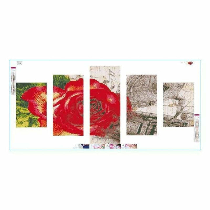 Full Drill - 5D DIY Diamond Painting Kits Multi Panel Rose -