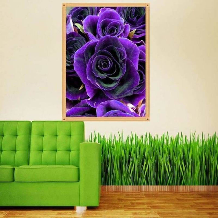 Full Drill - 5D DIY Diamond Painting Kits Pretty Blue Rose -