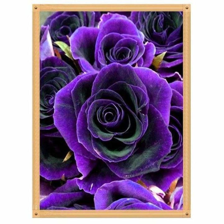 Full Drill - 5D DIY Diamond Painting Kits Pretty Blue Rose -