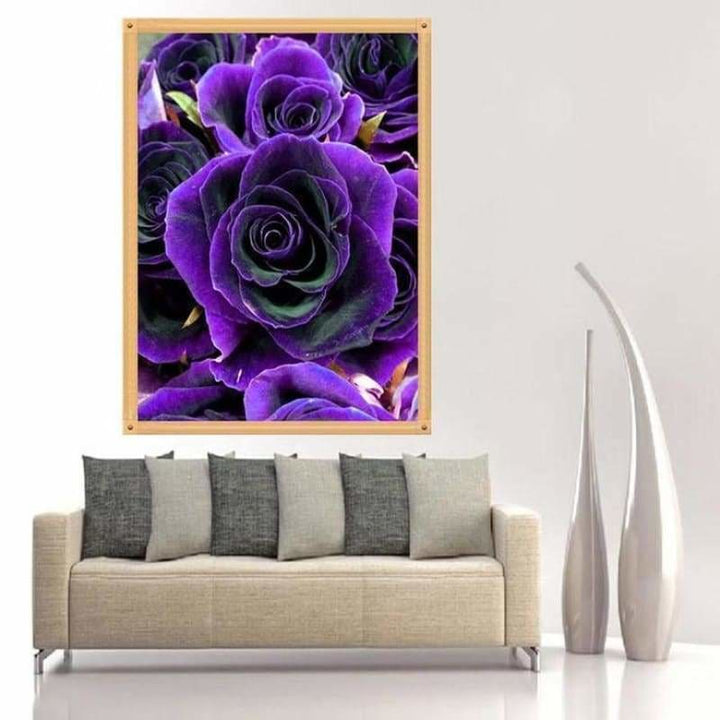 Full Drill - 5D DIY Diamond Painting Kits Pretty Blue Rose -