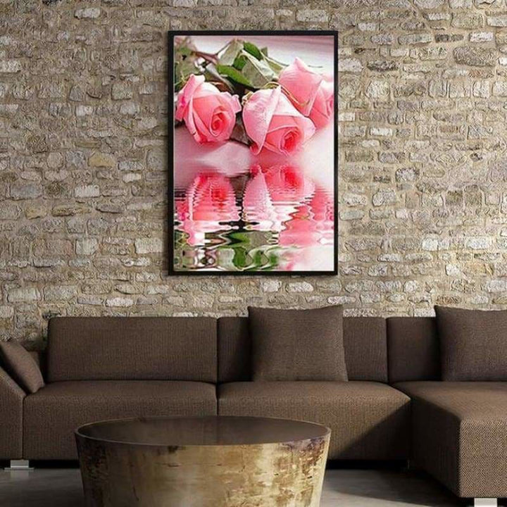 Full Drill - 5D DIY Diamond Painting Kits Pretty Pink Roses 