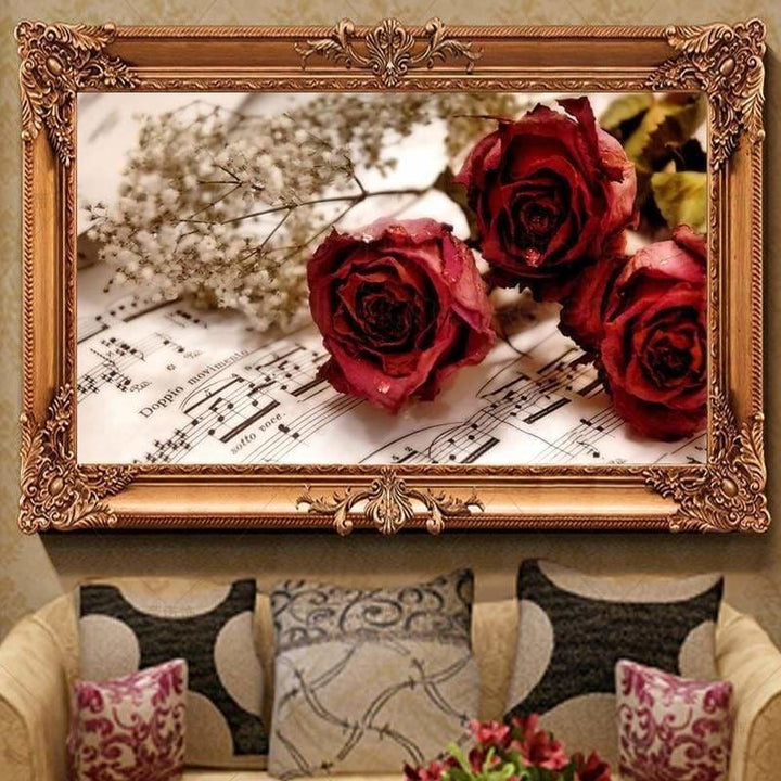 Full Drill - 5D DIY Diamond Painting Kits Rose Flower Sheet 