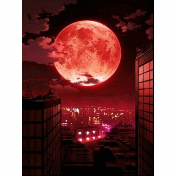 Full Drill - 5D DIY Diamond Painting Kits Scenery Blood Moon