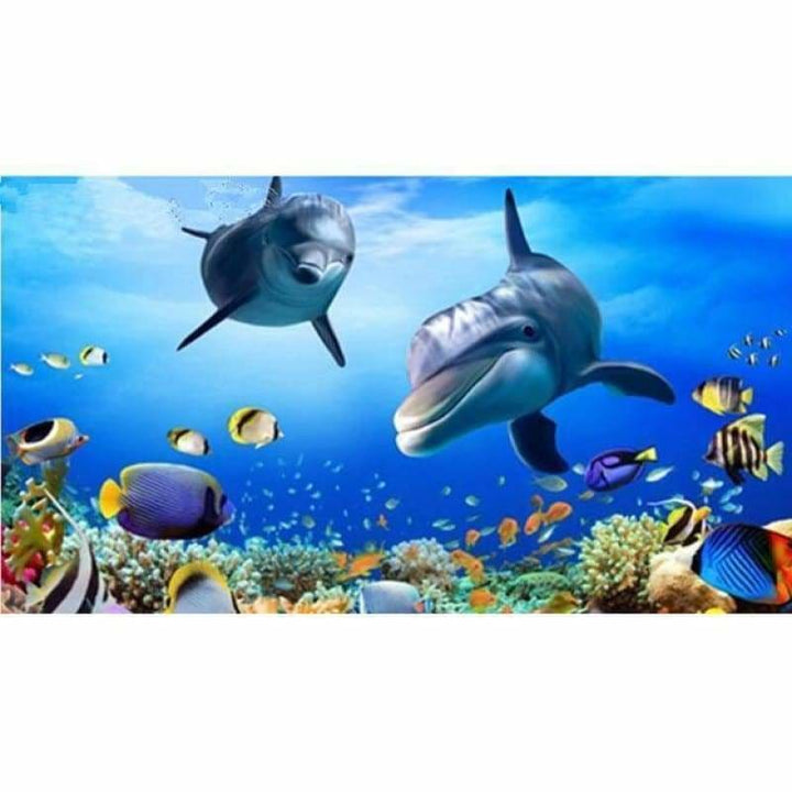 Full Drill - 5D DIY Diamond Painting Kits Sea World Dolphins