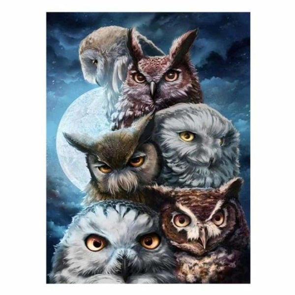 Full Drill - 5D DIY Diamond Painting Kits Serious Owls 