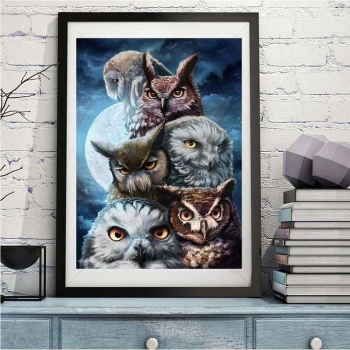 Full Drill - 5D DIY Diamond Painting Kits Serious Owls 