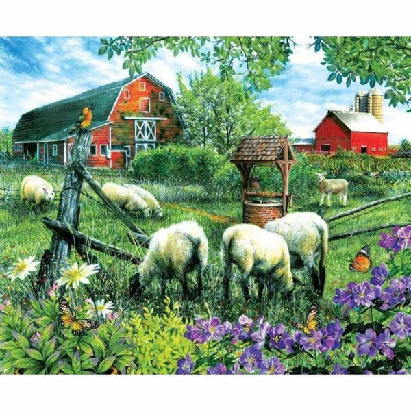 Full Drill - 5D DIY Diamond Painting Kits Sheeps Manor - NEEDLEWORK KITS