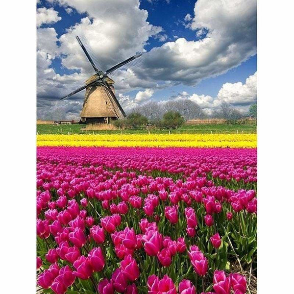 Full Drill - 5D DIY Diamond Painting Kits Windmill Landscape