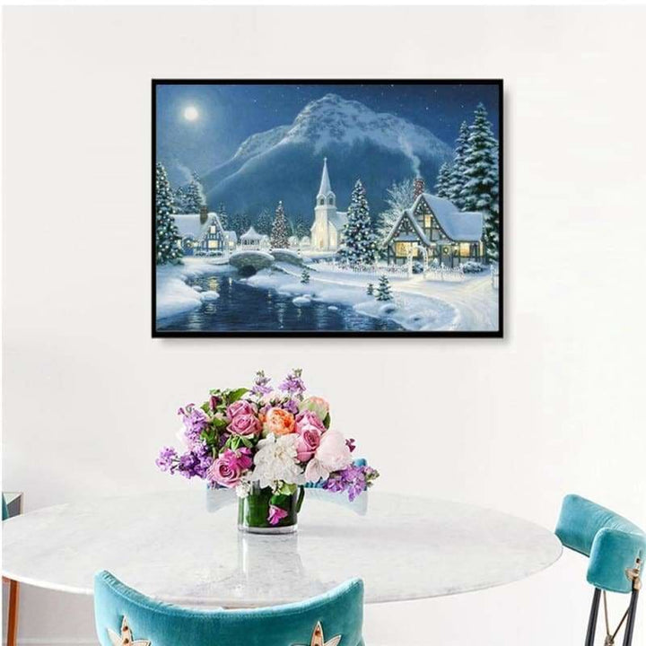 Full Drill - 5D DIY Diamond Painting Kits Winter Cartoon Landscape Snow - NEEDLEWORK KITS