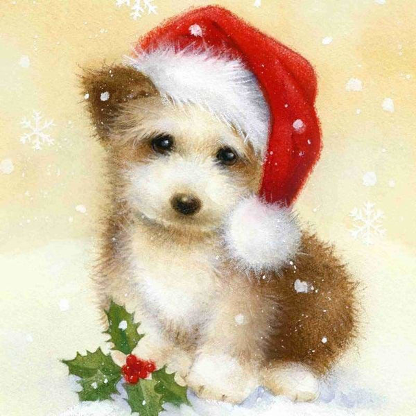 Full Drill - 5D DIY Diamond Painting Kits Winter Cute Dog 