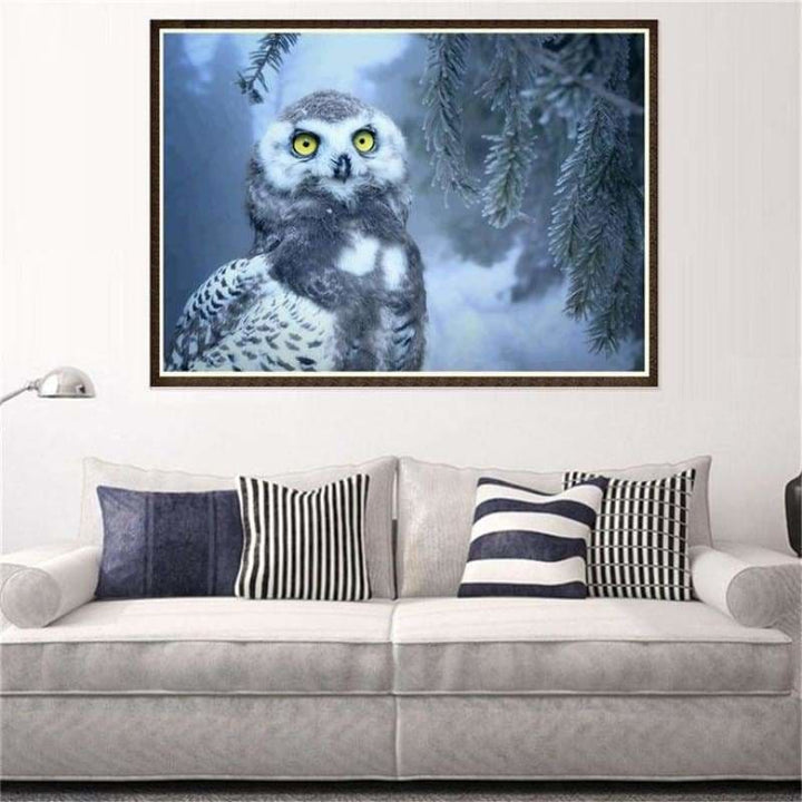 Full Drill - 5D DIY Diamond Painting Kits Winter Snow Owl - 