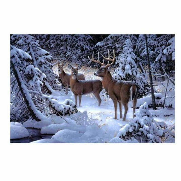 Full Drill - 5D DIY Diamond Painting Kits Winter Snow Woods 