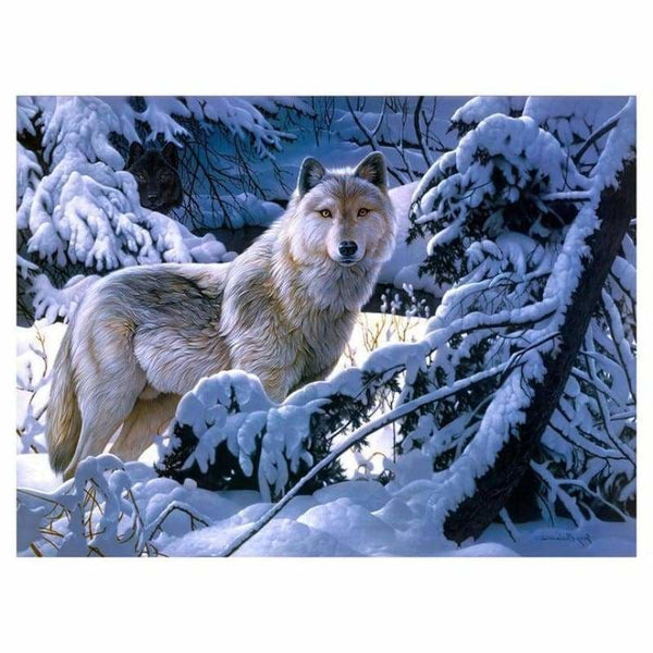 Full Drill - 5D DIY Diamond Painting Kits Winter Wolf - 4