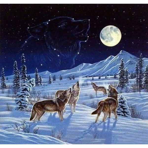 Full Drill - 5D DIY Diamond Painting Kits Winter Wolfs 