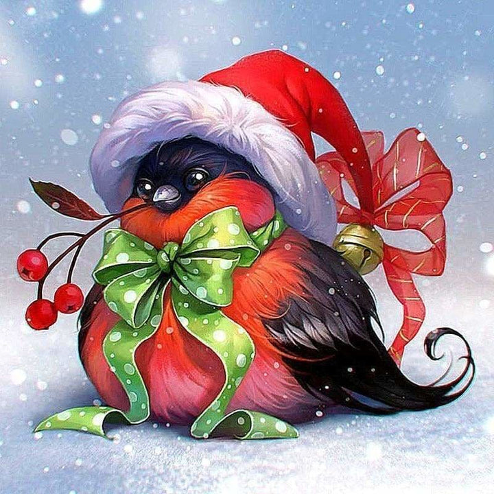 Full Drill - 5D DIY Diamond Painting Winter Christmas Bird 