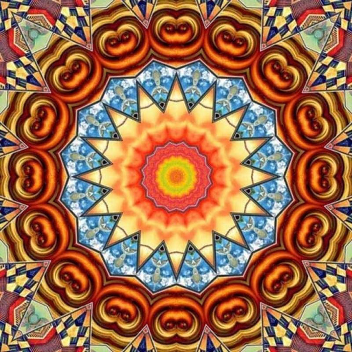 Full Square Modern Art Abstract Mandala Pattern Full Drill -