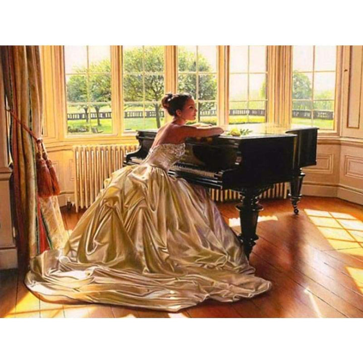 Full Drill - 5D DIY Diamond Painting Kits Beauty And Piano - NEEDLEWORK KITS