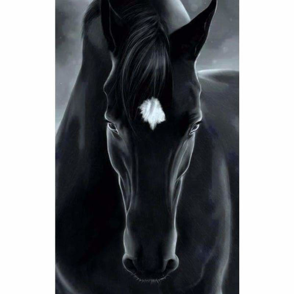 Modern Art Animal Black Horse Pattern Full Drill - 5D Diy 