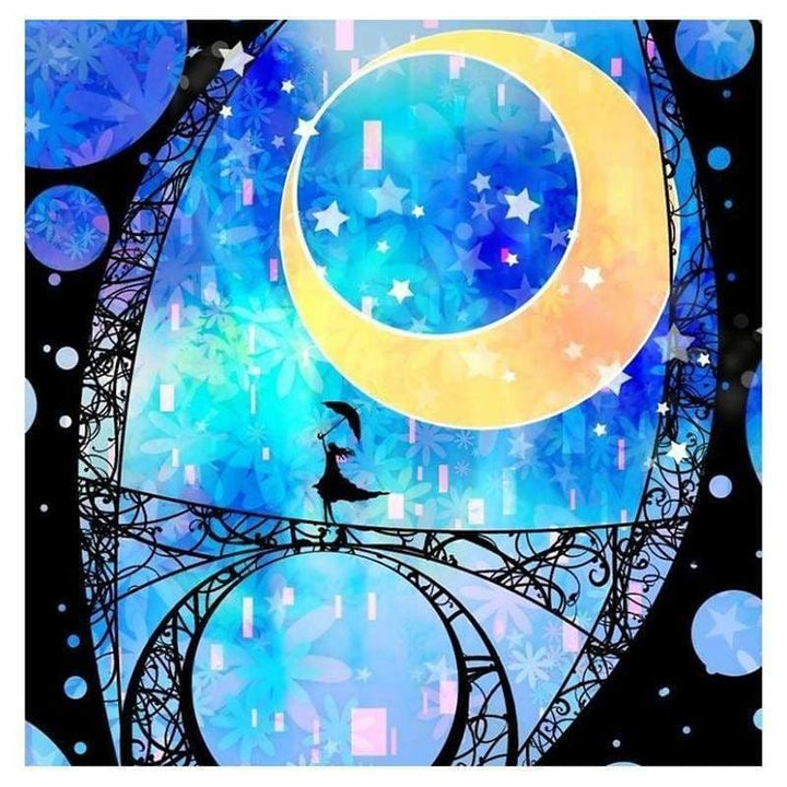 Moon Girl Bridge Mosaic Full Drill - 5D DIY Diamond Painting