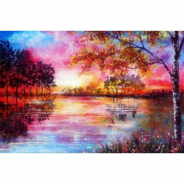 New Dream Landscape Tree Lake Full Drill - 5D Diy Diamond 