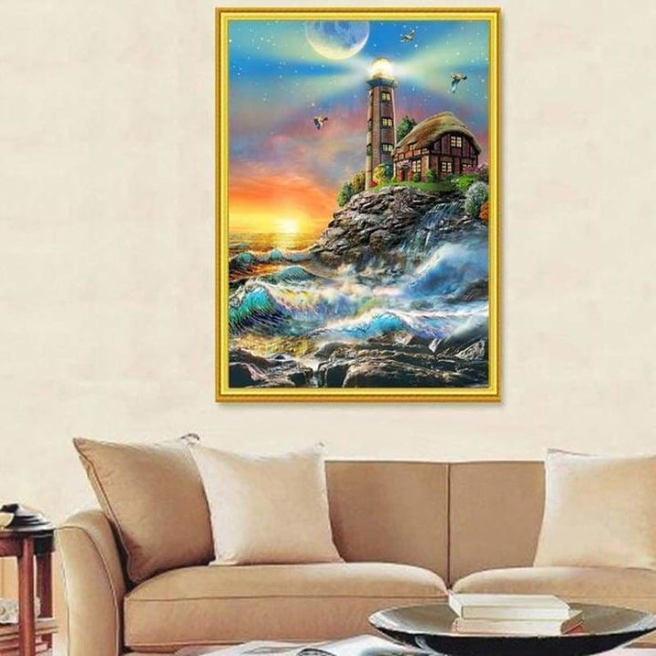 New Hot Sale Lighthouse Seaside Landscape Full Drill - 5D 