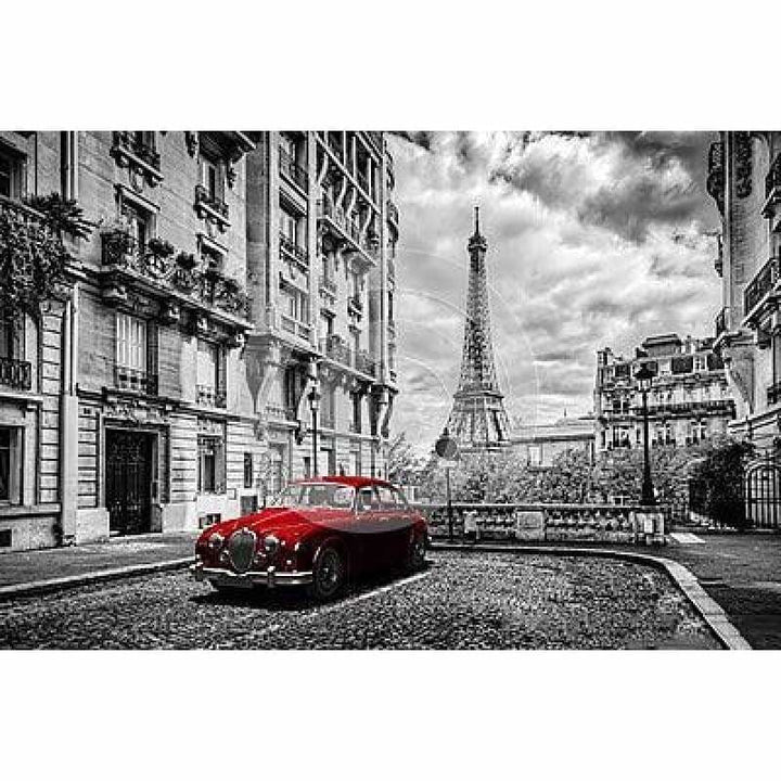 New Hot Sale Red Car Street Eiffel Tower Diamond Painting 