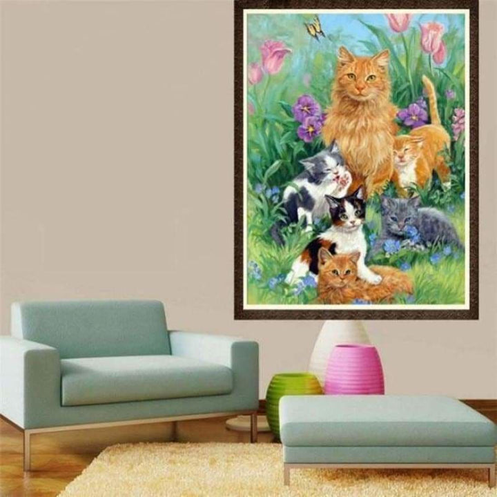 Oil Painting Style Cat Full Drill - 5D Diy Diamond Painting 