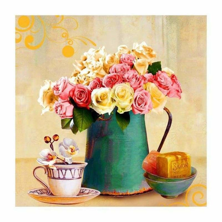 Oil Painting Style Flower Diy Full Drill - 5D Full Diamond 