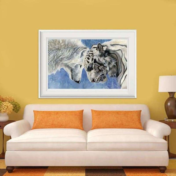 Oil Painting Style Wolf Pattern Full Drill - 5D Diy Diamond 