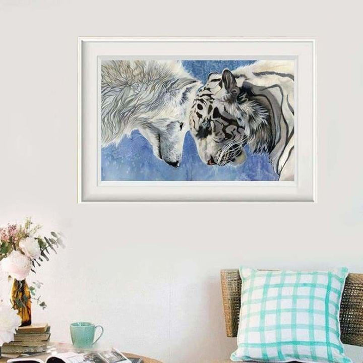 Oil Painting Style Wolf Pattern Full Drill - 5D Diy Diamond 