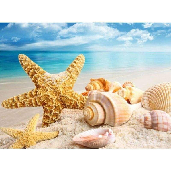 Shells on the Beach- Full Drill Diamond Painting - NEEDLEWORK KITS